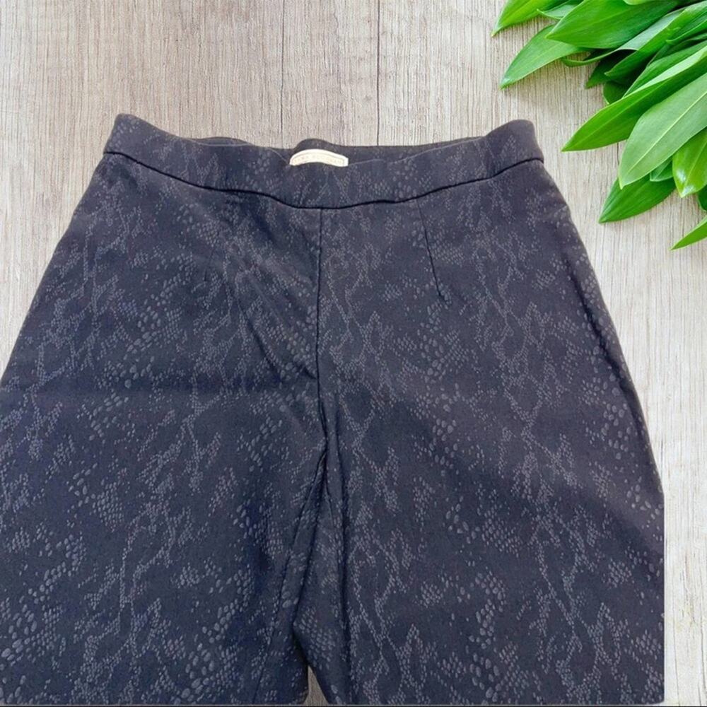 DANA BUCHMAN Womens Small Black Print Stretch Pant